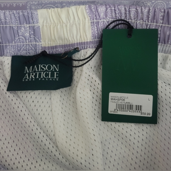 New Maison Article Shoe Palace Men's Swiming Trunks LG Colorblock Purple & Blue - Picture 6 of 9